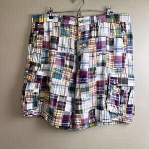 Siegfried Vintage Madras Chino Cargo Shorts Men 38